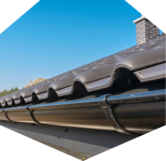 Gutter guards on a house