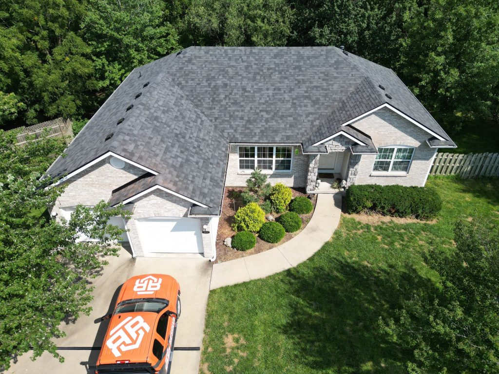 A completed roof replacement, as seen in a blog answering "Should I stay home during roof replacement?"